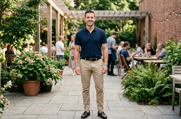 polo shirt tucked in